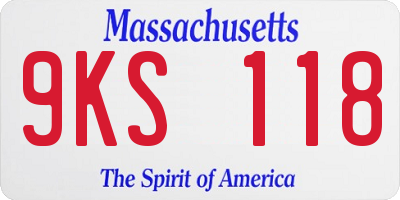 MA license plate 9KS118