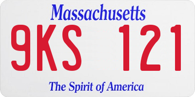 MA license plate 9KS121