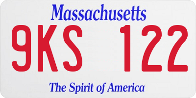 MA license plate 9KS122