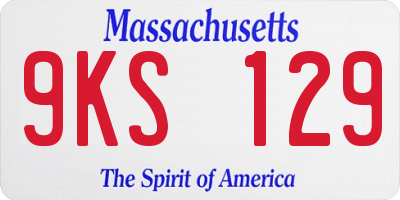 MA license plate 9KS129