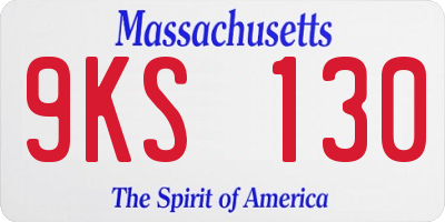 MA license plate 9KS130