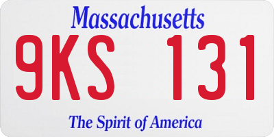 MA license plate 9KS131