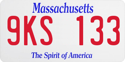 MA license plate 9KS133