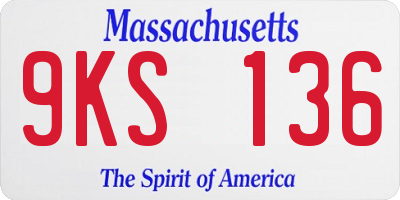 MA license plate 9KS136