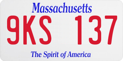 MA license plate 9KS137