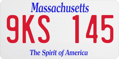 MA license plate 9KS145
