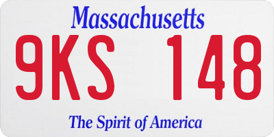 MA license plate 9KS148