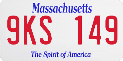MA license plate 9KS149