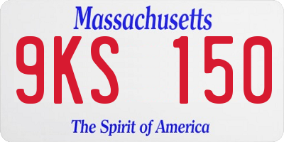 MA license plate 9KS150