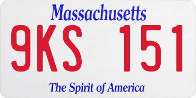 MA license plate 9KS151