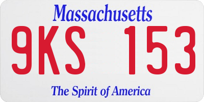 MA license plate 9KS153