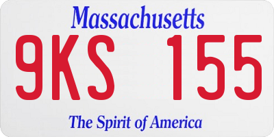 MA license plate 9KS155