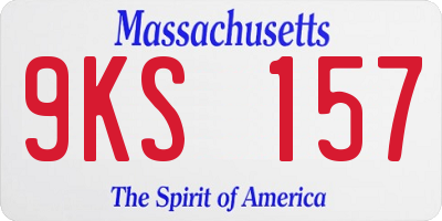 MA license plate 9KS157