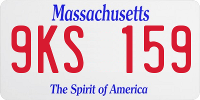 MA license plate 9KS159