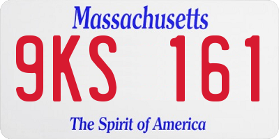 MA license plate 9KS161
