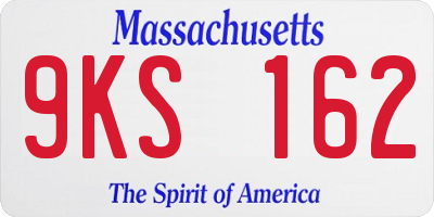 MA license plate 9KS162