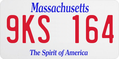 MA license plate 9KS164
