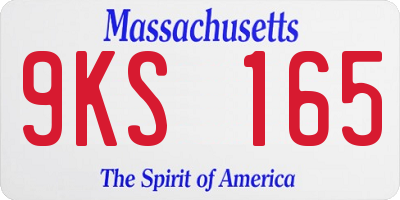 MA license plate 9KS165