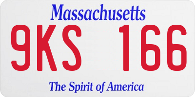 MA license plate 9KS166