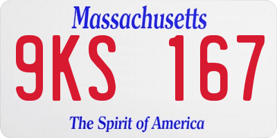 MA license plate 9KS167