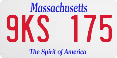 MA license plate 9KS175