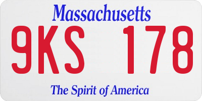 MA license plate 9KS178