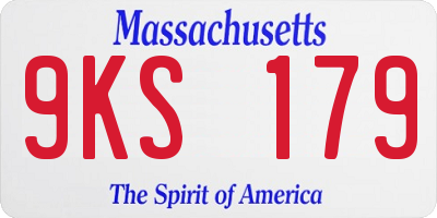 MA license plate 9KS179