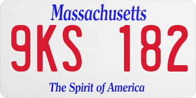MA license plate 9KS182