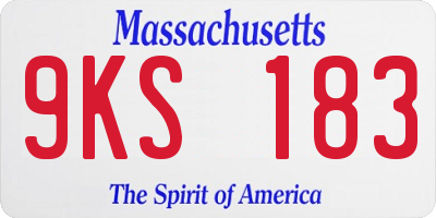 MA license plate 9KS183