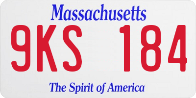 MA license plate 9KS184