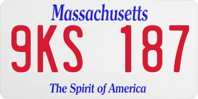 MA license plate 9KS187