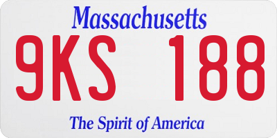 MA license plate 9KS188