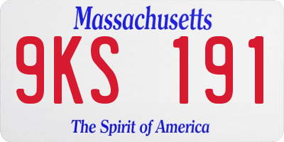 MA license plate 9KS191