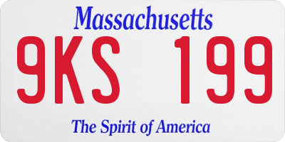MA license plate 9KS199