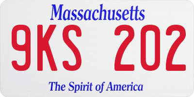 MA license plate 9KS202