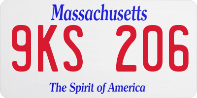 MA license plate 9KS206
