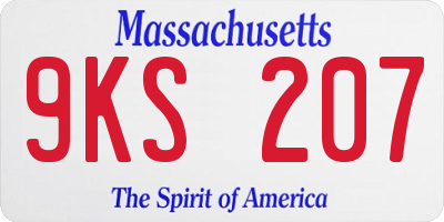 MA license plate 9KS207