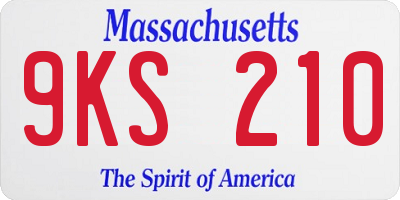 MA license plate 9KS210