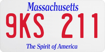 MA license plate 9KS211