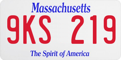 MA license plate 9KS219