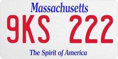 MA license plate 9KS222