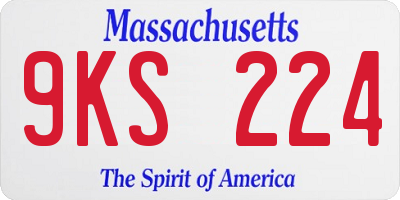 MA license plate 9KS224