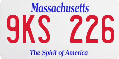 MA license plate 9KS226