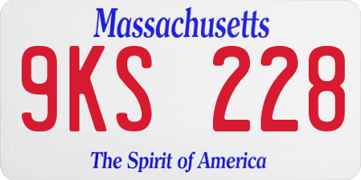 MA license plate 9KS228
