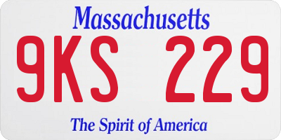 MA license plate 9KS229