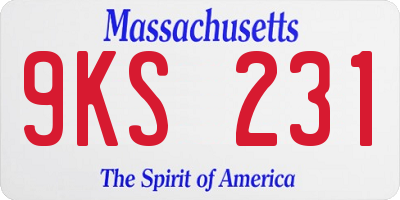 MA license plate 9KS231