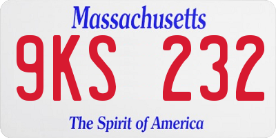MA license plate 9KS232