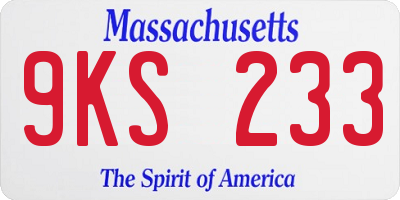MA license plate 9KS233