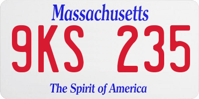 MA license plate 9KS235