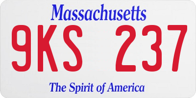 MA license plate 9KS237